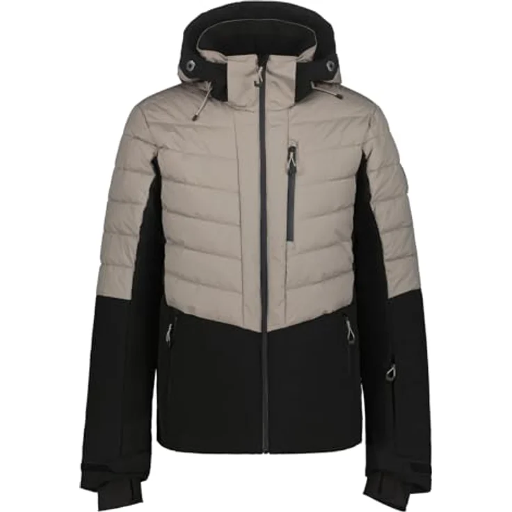 ICEPEAK Folsom S8 Herren Skijacke, wasserdicht und atmungsaktiv mit 4-Wege-Stretch, regulierbarer Kapuze und Schneefang, grau – Bild 1