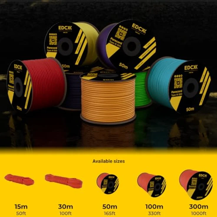 EdcX Paracord 550 Typ III, 4 mm Nylon-Seil, 250 kg Belastbarkeit, Sofit Orange, 10 m, Made in EU, ideal für Survival und Outdoor-Aktivitäten – Bild 5