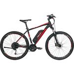 Fischer E-Mountainbike, MONTIS EM 1726 E-Bike MTB für Damen und Herren, 27,5 Zoll, schwarz matt, 48 V Akku, 45 Nm Hinterradmotor