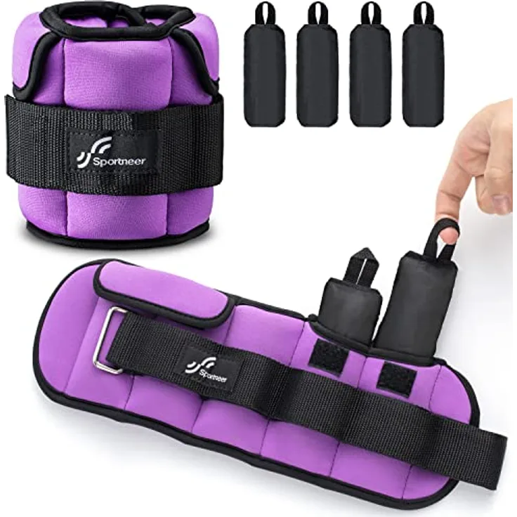 Sportneer Verstellbare Knöchelgewichte: Verbesserte Verstellbare Beingewichte, Gewichtsmanschetten Gewichte für Fitnessstudio, Fitness, Workout, 0,5–2,3 kg pro Knöchel, 0.9-4.5 kg pro Paar