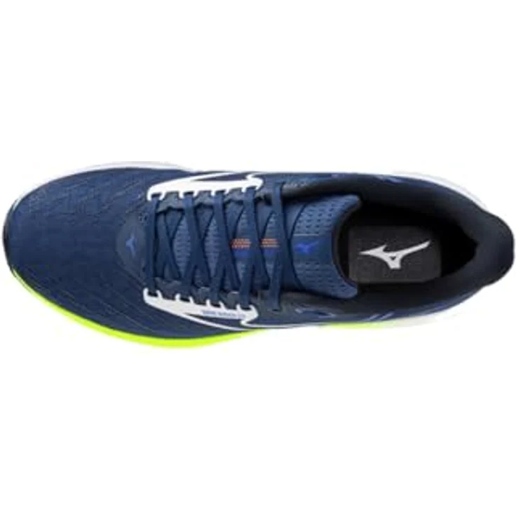 Mizuno Wave Rider 29, Unisex Laufschuhe mit MIZUNO ENERZY NXT und WAVE Struktur, 42.5, Blau, Weiss, Gelb – Bild 3