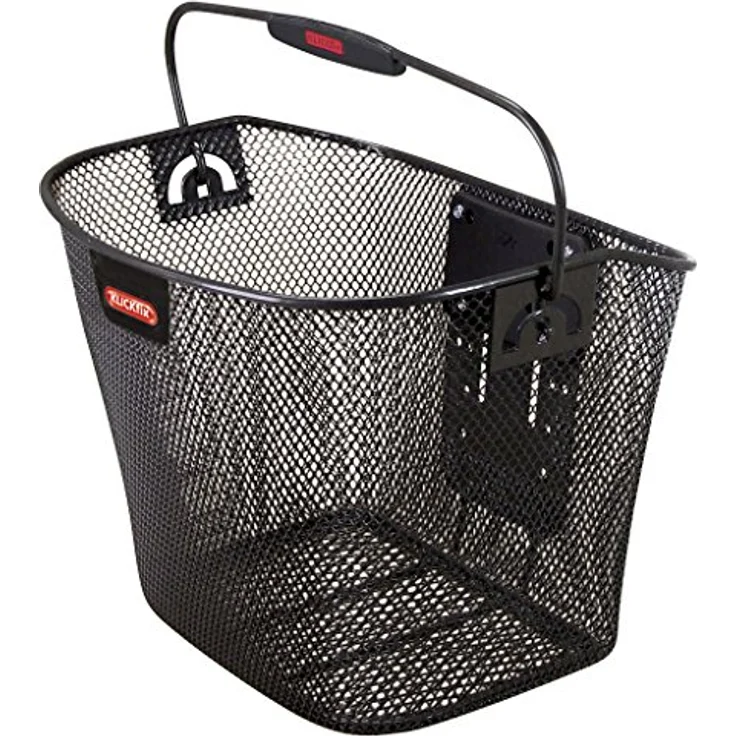 KlickFix Farradtasche Uni Korb, Feinmaschiger Lenkerkorb, Schwarz, 33 x 26 x 25cm, 16L Volumen, belastbar bis 7kg – Bild 1