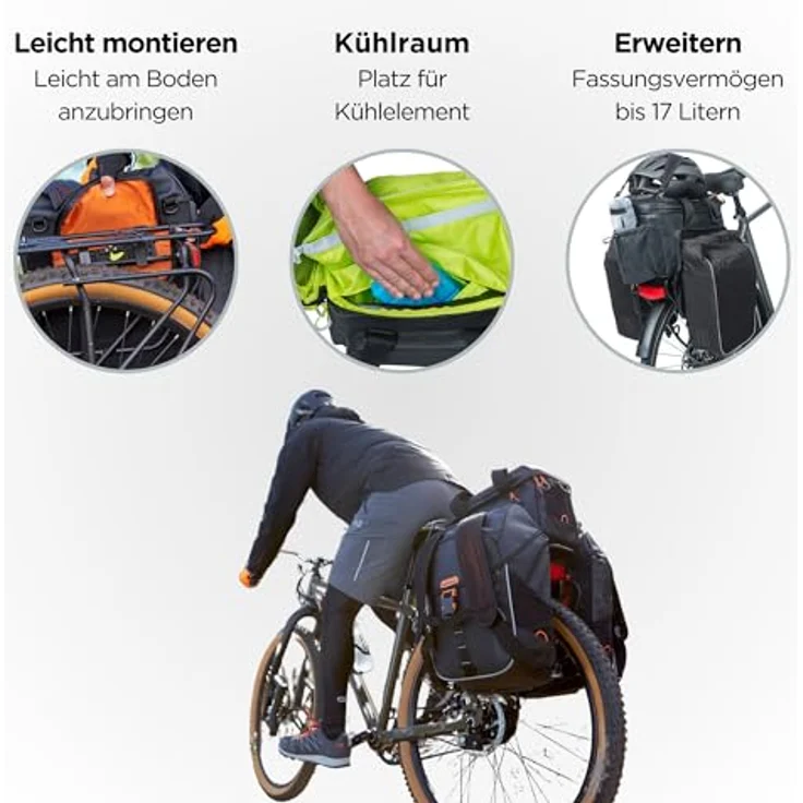 Basil Miles Hinten Fahrradtasche Polyester Grau 17 l 5 kg – Bild 3