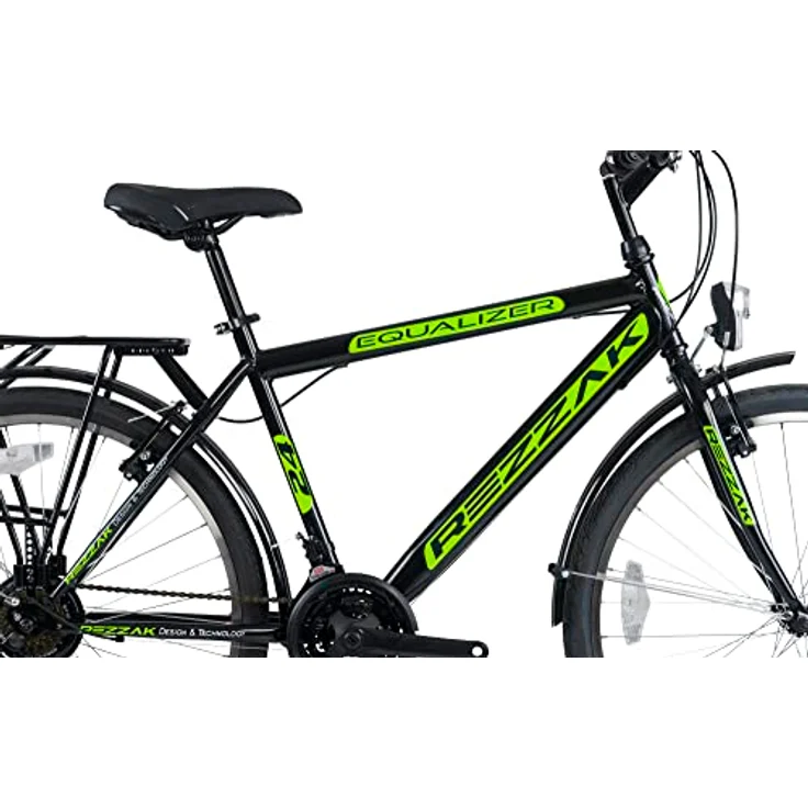 Rezzak 24 Zoll Fahrrad Jungenfahrrad Kinderfahrrad Herrenfahrrad City Bike 21 Gang schwarz grün NEU-047 - Shimano-Schaltung, Aluminium-Felgen, Batteriebetriebene Beleuchtung – Bild 2