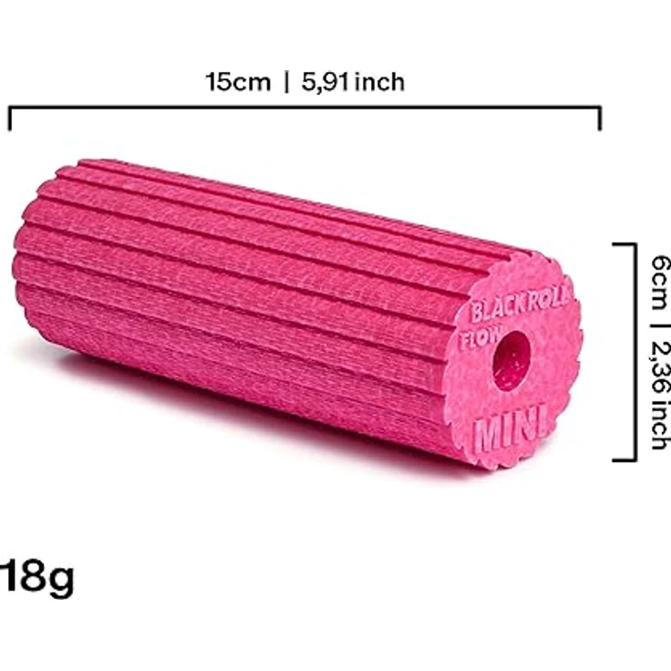 BLACKROLL® MINI FLOW Faszienrolle, 15 x 5 cm, gerillte Massagerolle in Pink, mittlere Härte, Made in Germany, ideal für unterwegs und Büro – Bild 5