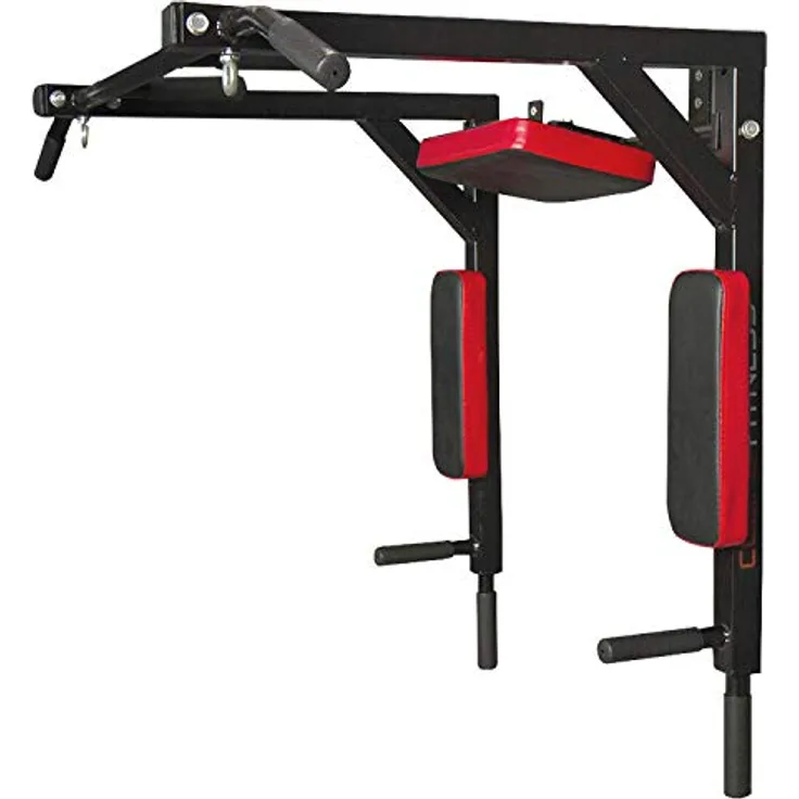CCLIFE Multigriff Klimmzug Wandmontage Dip station 2in1 Pull Up Bar Klimmzugstange Wand Belastbarkeit bis 120 kg Fitnessgeräte Wandbefestigung