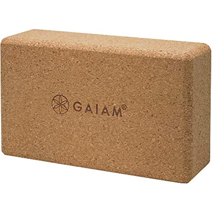 Gaiam Yoga-Ziegel aus Kork - Umweltfreundlicher Yoga-Block mit abgerundeten Kanten und hervorragendem Griff
