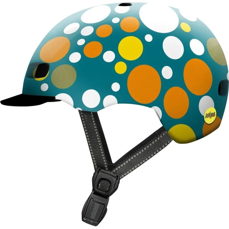 Nutcase Fahrradhelm Street MIPS Gloss, Polka Face, Größe S, mit 11 Lüftungsschlitzen und Fidlock Magnetverschluss