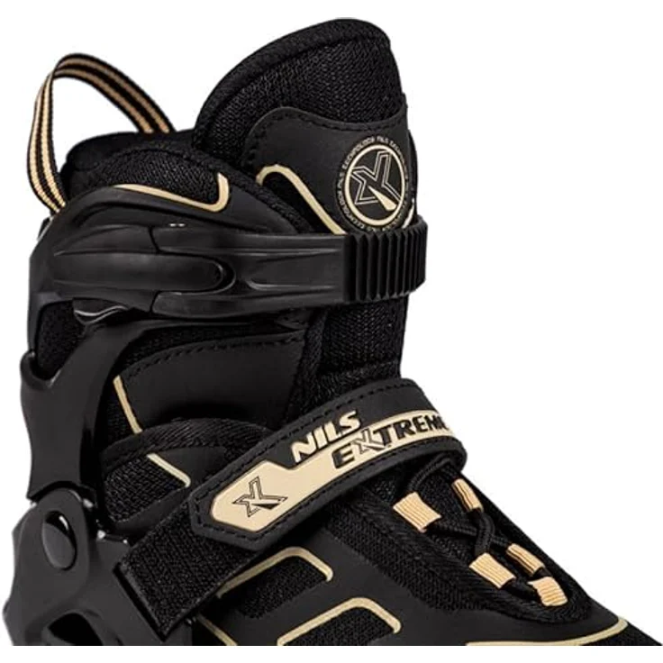 Nils Extreme Inline Skates für Erwachsene und Kinder - ABEC9 Kugellager - Rollerblades Damen und Herren - Größenverstellbar 39-42 - Schwarz Beige – Bild 7