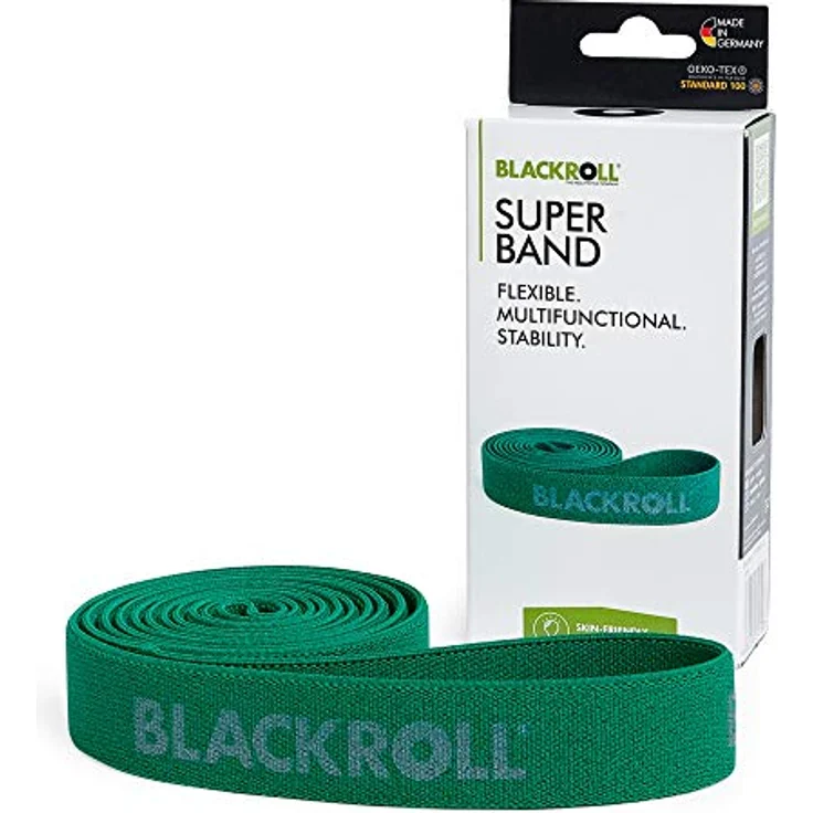 BLACKROLL® SUPER Band (104 cm), Gymnastikband mit mittlerem Widerstand (6,3 kg) aus hautfreundlichen Textilien, waschbar, Made in Germany, Grün – Bild 1