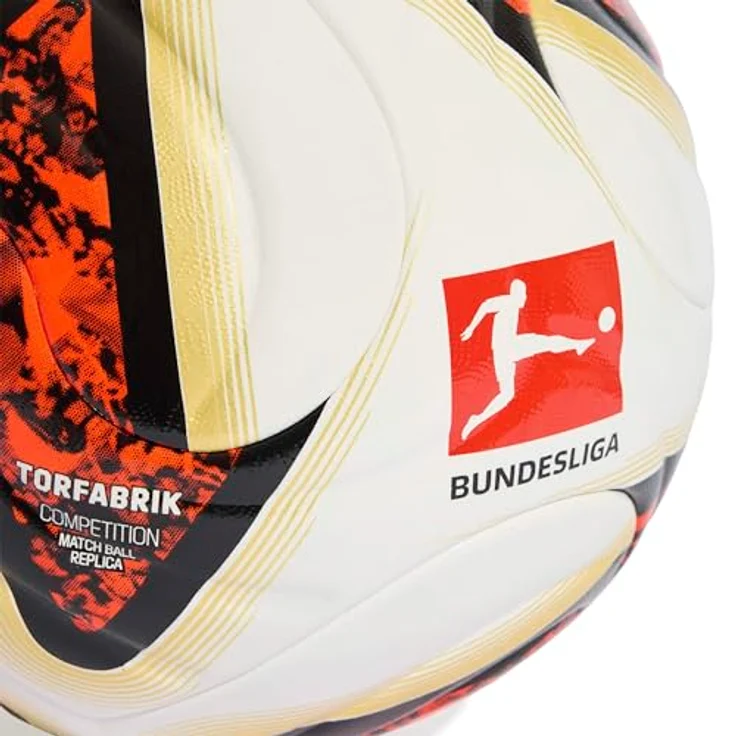 adidas Unisex Bundesliga 26/27 Torfabrik Competition Recreation Ball, 5, White/Black/solar red/Pantone, Butyl-Blase aus 100% recyceltem Material – Bild 3