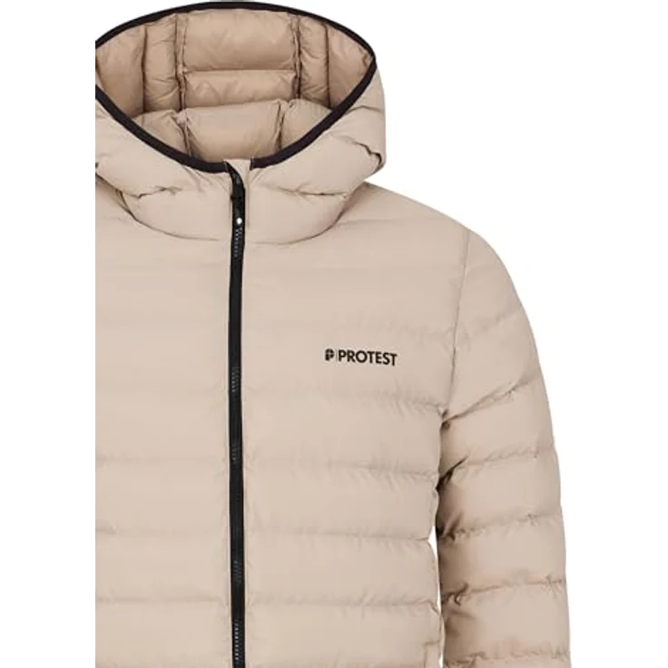 PROTEST PRTBASSO Outdoor Pufferjacke, umweltfreundlich aus Recyclingmaterial, normale Passform, Farbe: BambooBeige, Größe M – Bild 3