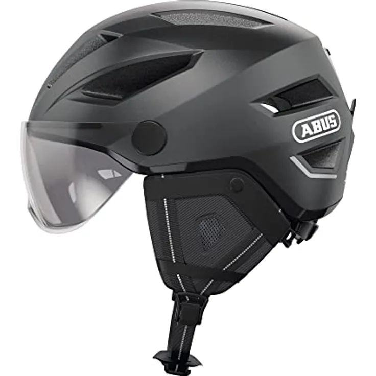 Abus Pedelec 2.0 Ace, Velohelm (52 - 57 cm) mit integriertem Licht und Regenhaube, für urbanen Einsatz