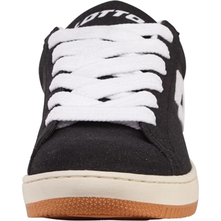 Lotto YARIN Unisex Sneaker Low Top, bequeme Laufschuhe mit gepolsterter Schaftkante, Schwarz/Weiß – Bild 2