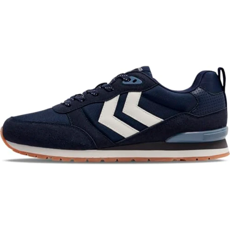 Hummel Monaco 86 NS, Laufschuhe mit atmungsaktivem Obermaterial aus Mesh und Synthetik-Veloursleder, dunkelblau/weiß, Größe 43 EU – Bild 1