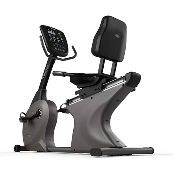 Vision Fitness R60 Halbliege-Ergometer, stromloser Generatorbetrieb, bis 182 kg, 25 Widerstände, LED-Konsole – Bild 3