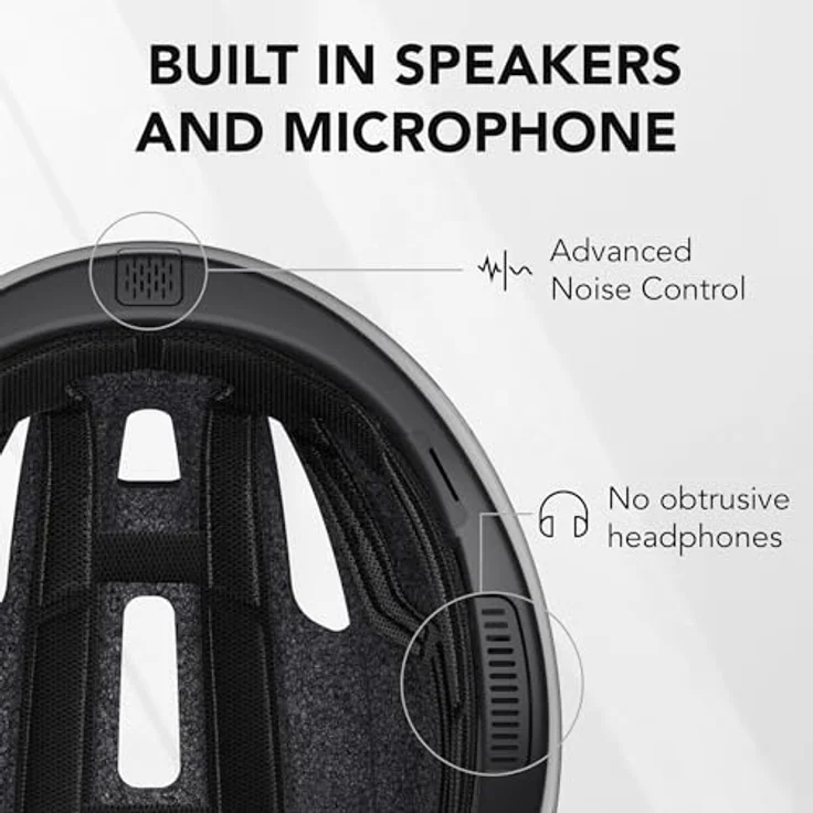 Sena R1 Smart Fahrradhelm, Bluetooth 4.1, matte schwarze Ausführung, Größe L, mit Advanced Noise Control™ und Intercom-System bis 900 m – Bild 4