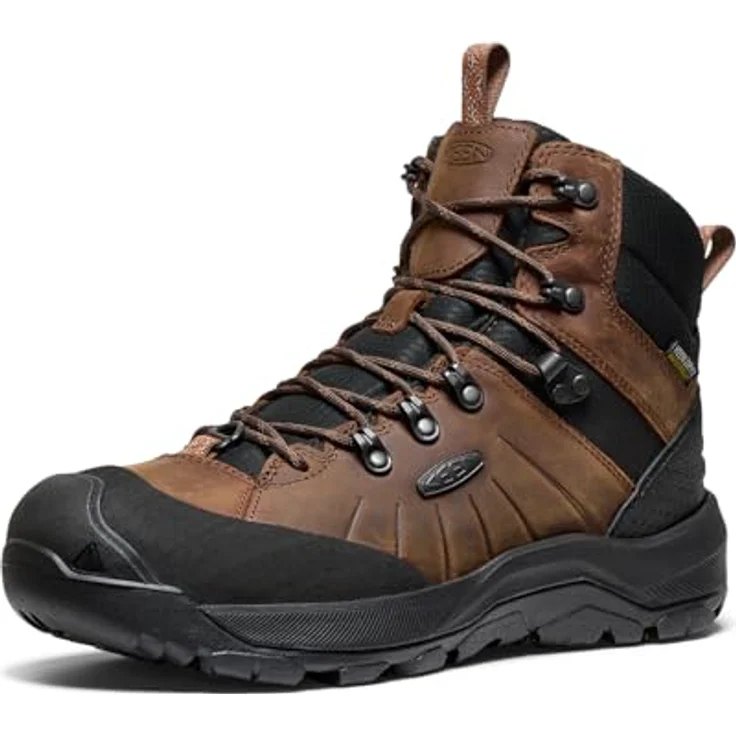 Keen Revel IV Mid Polar, Wasserdichter Wanderschuh aus Nubukleder und Mesh, thermische Einlegesohle für -32 °C, Dark Earth/Caramel Cafe, Größe EU 44 – Bild 1