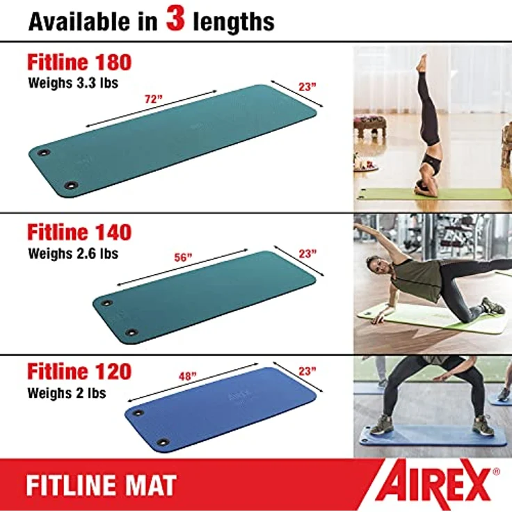 Airex Gymnastikmatte Fitline 180, rutschfeste Trainingsmatte mit Sanitized Hygieneschutz, anthrazit – Bild 4
