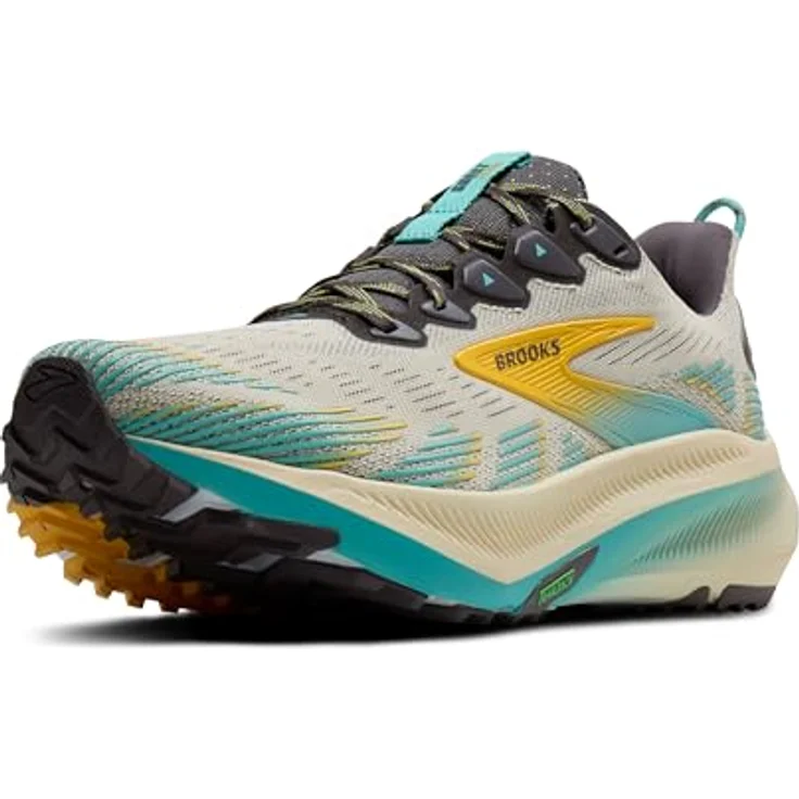 Brooks Ghost Trail, Herren Trailrunningschuh, beige Bleached Sand/Rabbit/Bluefish, Größe 46 – Bild 1