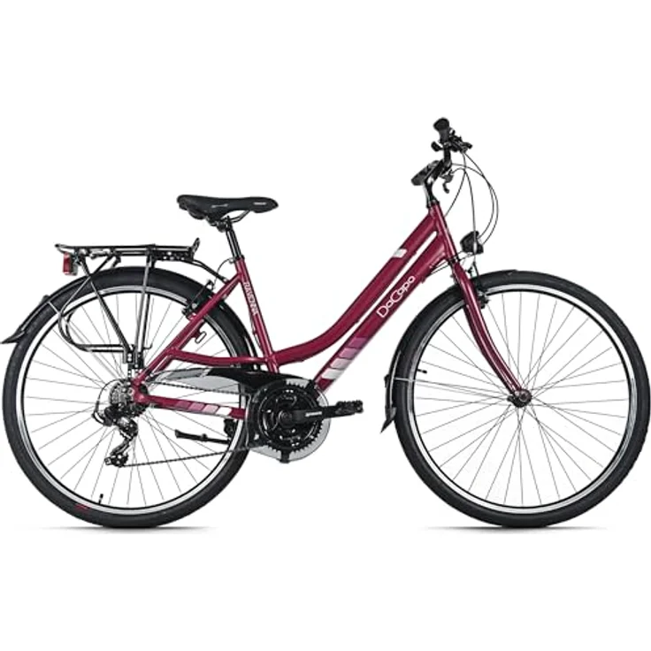 DACAPO Ravenna 50, Trekkingrad Damen 28'' mit 21 Gängen, RH 48 cm, weiß/rot – Bild 2