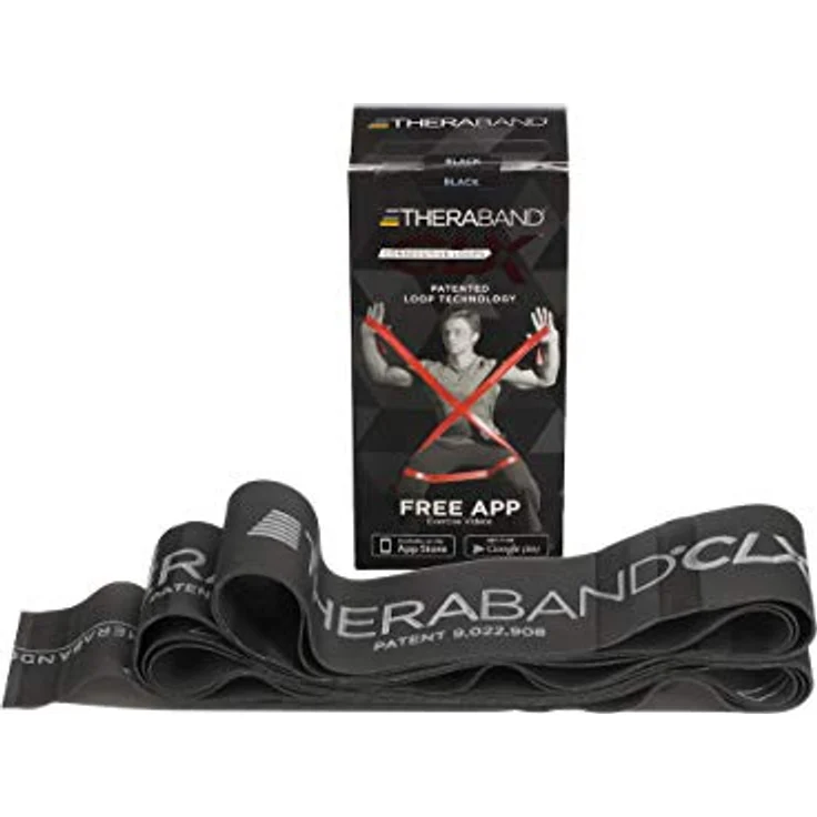 TheraBand CLX Latex-Free Resistance Band, 11 Loops für Pilates und Fitness, 2,5 Meter, Schwarz, Spezial Schwer – Bild 3
