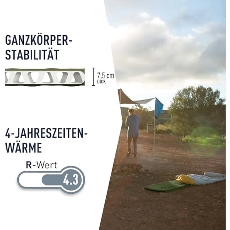 Sea to Summit Camp Plus Self Inflating Isomatte Regular - Dicke & warme Schlafmatte - 4 Jahreszeiten - Green – Bild 3
