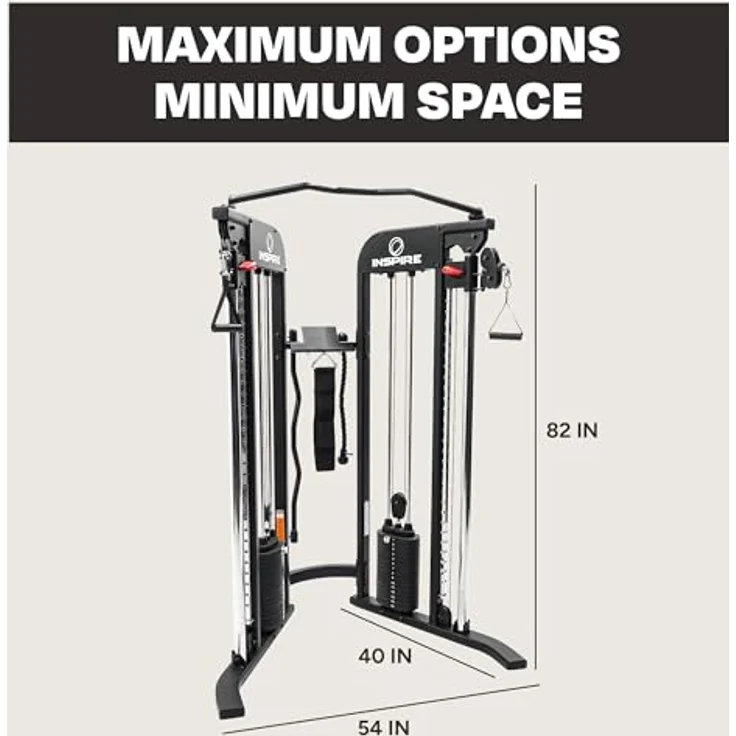 Inspire Kabelzugstation Functional Trainer FTX, kompakter DAP mit 2 x 75 kg Gewichtsblöcken, schwarz – Bild 6