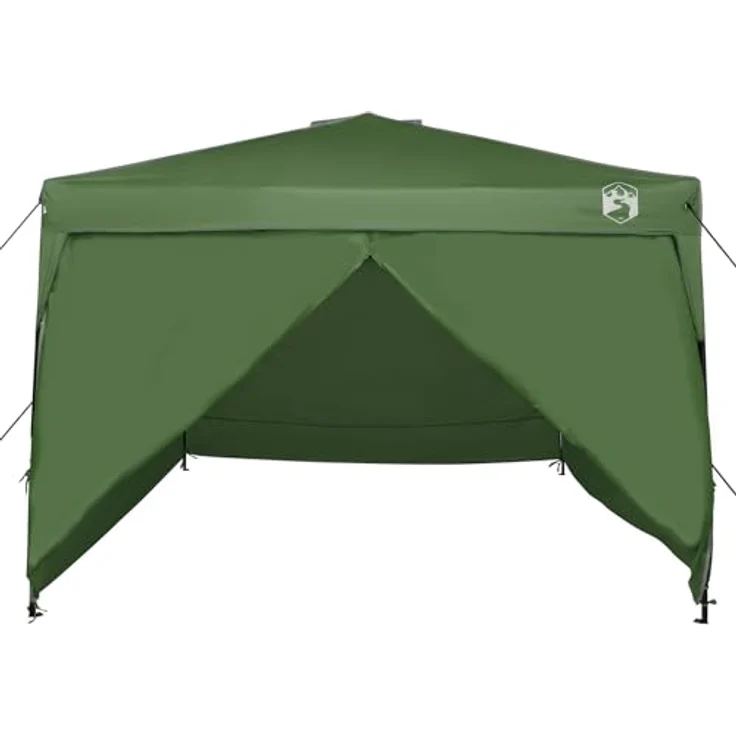 vidaXL Grünes Partyzelt aus Oxford-Stoff, 300 x 300 x 227 cm, modern mit silberner PA-Beschichtung, inkl. Rahmen und Tragetasche – Bild 5