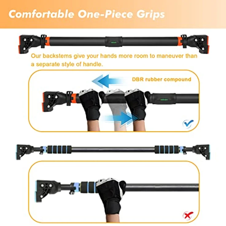 Klimmzugstange für Türrahmen ohne Schrauben mit innovativer Gewindesperre für sicheren Halt – 72-110cm Pull Up Bar mit Tragfähigkeit für bis zu 200 kg für Oberkörper Workout Heimtraining – Bild 2