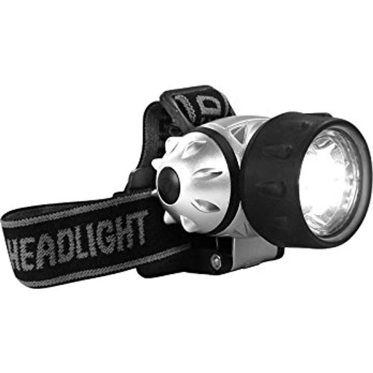 Eaxus Stirnlampe mit 7 LEDs - Leselampe/Kopftaschenlampe mit 3 Leuchtmodi, inkl. 3X AAA Batterie, Schwarz – Bild 3