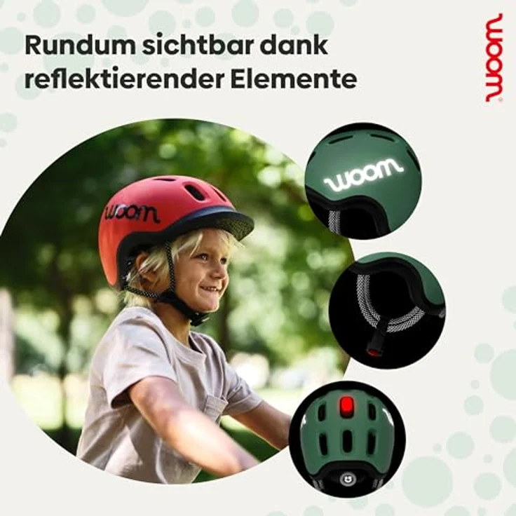 WOOM woom READY 3.0 Junior-Fahrradhelm, sicherer Kinderschutz für Kopfumfang 46–50 cm, Grün XS – Bild 5