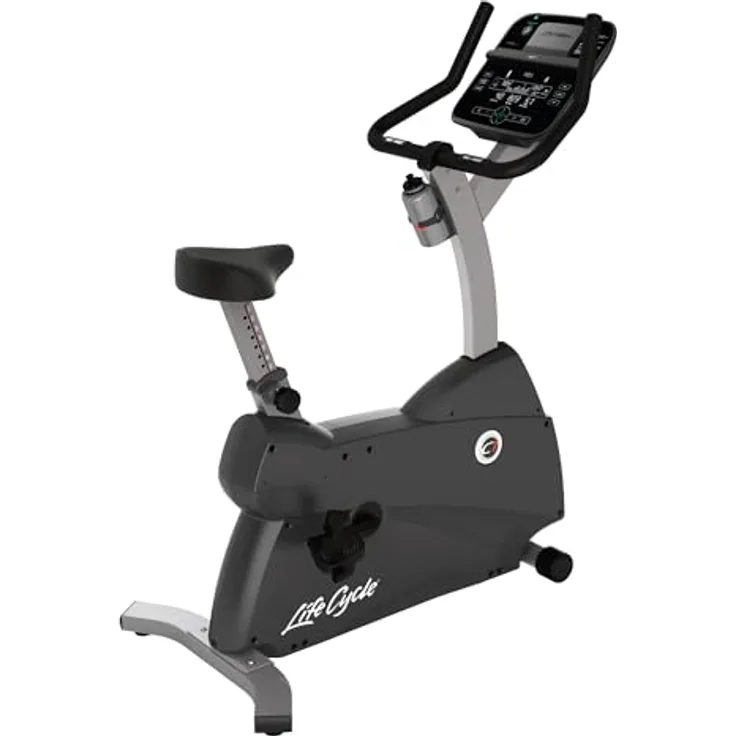 Life Fitness C1 Aufrechter Zyklus, Ergometer mit Track Connect 2.0 Konsole, 20 Widerstandsstufen, 7-Zoll-LCD Touch-Display, 4 Benutzerprofile