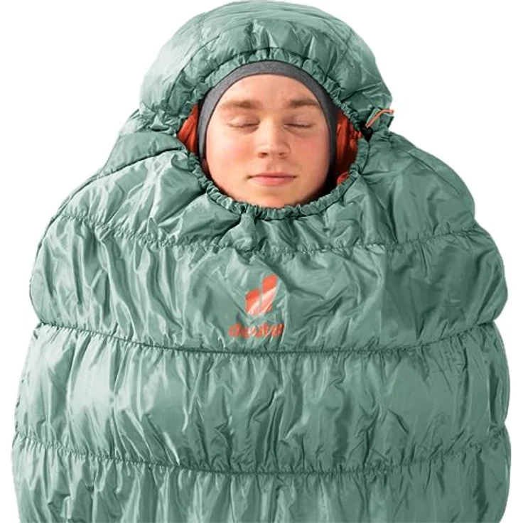 deuter Exosphere +4° EL - Extra Long Kunstfaserschlafsack 2023, sage-paprika - Perfekte Isolation, Thermo Stretch Comfort, Kompressionssack – Bild 5