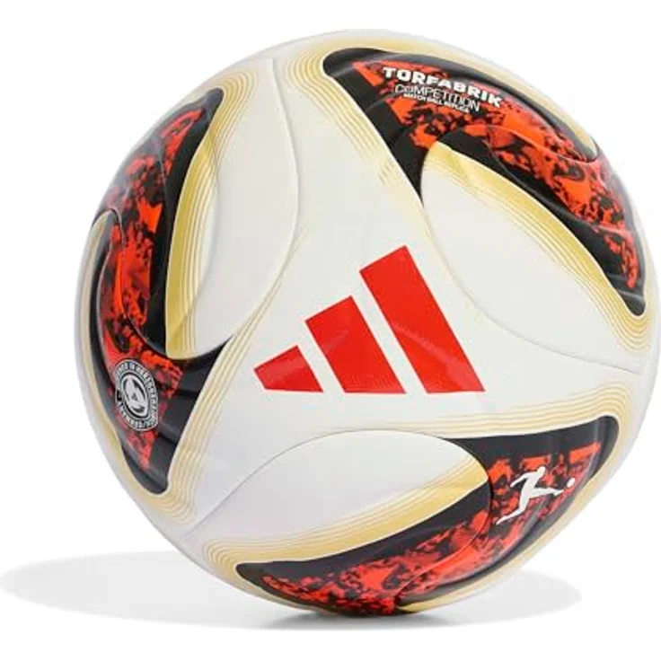 adidas Unisex Bundesliga 26/27 Torfabrik Competition Recreation Ball, 5, White/Black/solar red/Pantone, Butyl-Blase aus 100% recyceltem Material – Bild 1