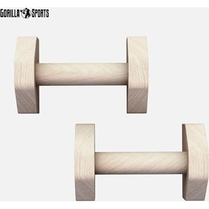 GORILLA SPORTS® Liegestützgriffe - 2er Set aus Holz, rutschfest, bis 300kg Belastbar, inkl. Tragetasche - Calisthenics Equipment, Parallettes, Push Up Bars, Liegestütze Barren – Bild 5