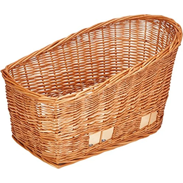 Basil PASJA Tierfahrradkorb, abnehmbar mit universellem Klemmverschluss, für Gepäckträger geeignet, inkl. Kissen, naturfarbig lackiert, 50 cm – Bild 1