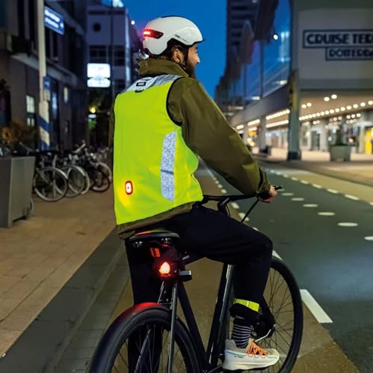 Abus HUD-Y, Velohelm für Kinder (51 - 55 cm) mit wiederaufladbarem USB-Heck-LED und futuristischem Design – Bild 7
