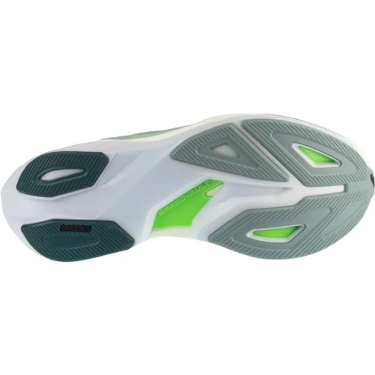 Brooks Hyperion Max 3, Laufschuhe mit atmungsaktivem Mesh, sockenähnlichem Schaft, weiß/grün, 10.0 – Bild 5