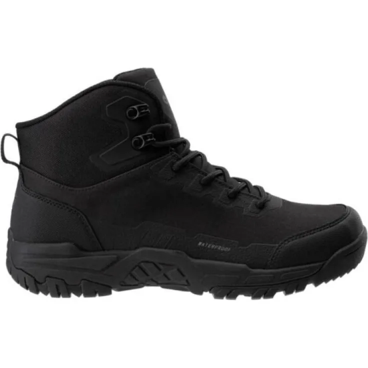Hi-Tec Ilinoi Mid Herren Wanderschuhe, wasserfest, knöchelhoch, mit atmungsaktivem Softshell-Obermaterial, Schwarz, Größe 44 EU