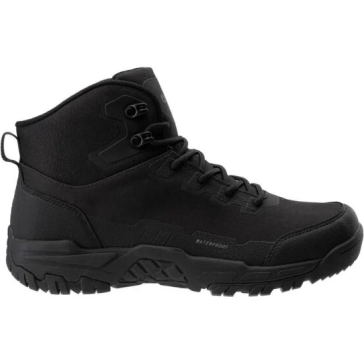Hi-Tec Ilinoi Mid Herren Wanderschuhe, wasserfest, knöchelhoch, mit atmungsaktivem Softshell-Obermaterial, Schwarz, Größe 44 EU