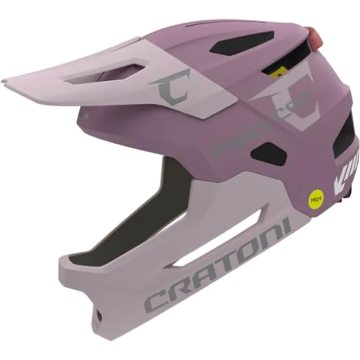Cratoni Madcat Mips, MTB-Kinder-/Jugendhelm mit abnehmbarem Kinnbügel, innovativer MIPS-Technologie, rosa