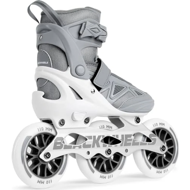 BLACKWHEELS Dynamic Inline Skates, Dreirädrige Speed-Skates mit 110 mm Rollen, Aluminium-Schiene, ABEC-7 Kugellagern und sicherem Dreifach-Verschlusssystem – Bild 2