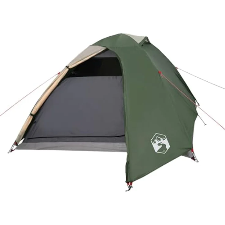 vidaXL Kuppel-Campingzelt 3 Personen Zelt Trekkingzelt Kuppelzelt Wanderzelt Leicht 1 Schlafkabine 210x195x120cm Innenzelt 3,1kg Grün Wasserdicht – Bild 1