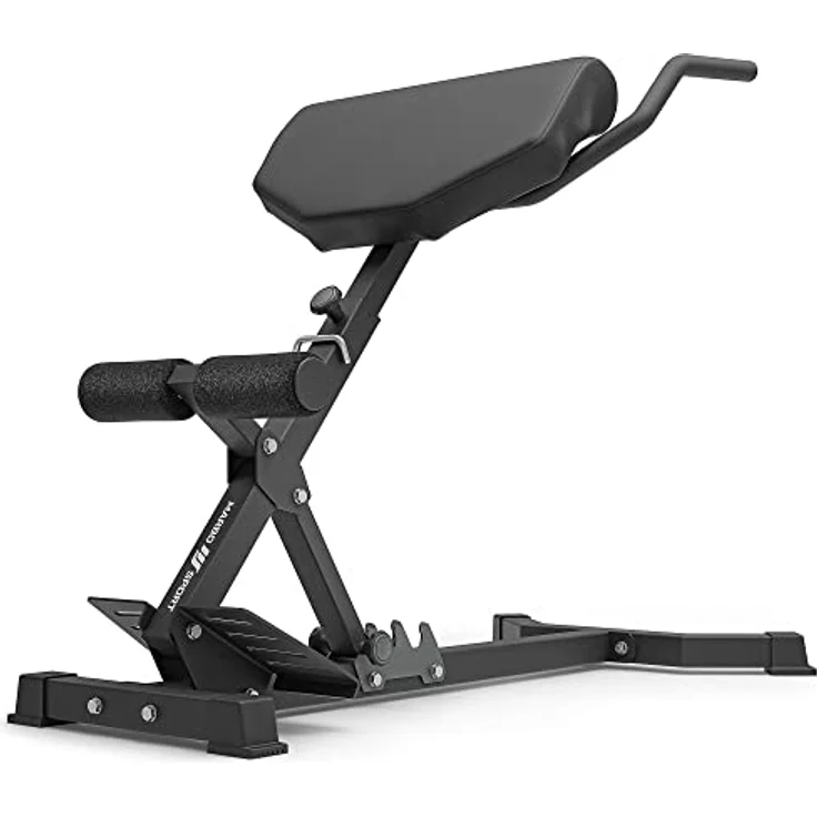 Marbo Sport Rückenstrecker/Hyperextension MS-L108 2.0 Verstellbarer Rückenlehnenwinkel, Sicherheitspodeste, Verstärkte Polster, stabile langlebige Konstruktion, MADE IN EU, Schwarz – Bild 4
