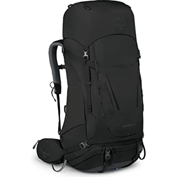 Osprey Kestrel 68 Black S/M, Wanderrucksack mit AirScape Rückenplatte und integrierter Regenhülle