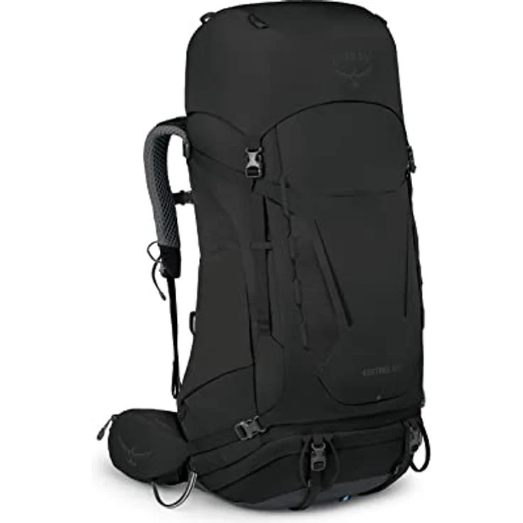 Osprey Kestrel 68 Black S/M, Wanderrucksack mit AirScape Rückenplatte und integrierter Regenhülle – Bild 1