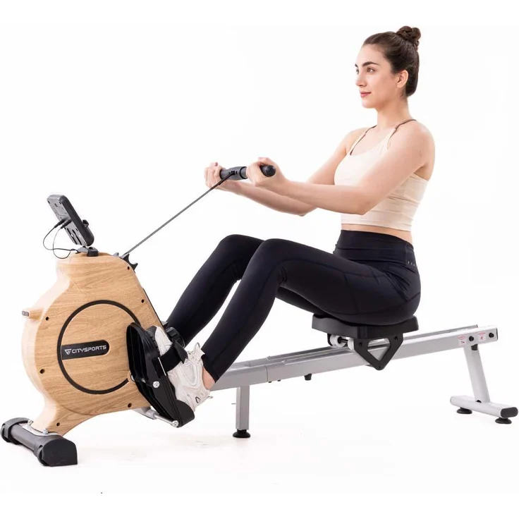 CITYSPORTS HC1 PRO, Leises Magnetisches Rudergerät mit 16 Widerstandsstufen, LCD-Monitor, max. 120kg, Handyhalterung, geräuscharmes Gleiten