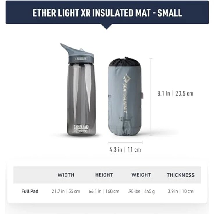 Sea To Summit Ether Light XR Insulated ASC Mat, leichte und kompakte Isomatte mit hervorragender Isolierung für kühle Nächte – Bild 5
