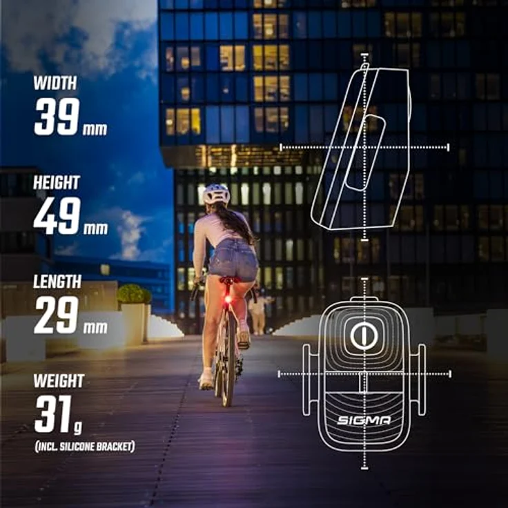 SIGMA LED Fahrradlicht Set Aura 50/Hiro 10, akkubetriebenes, wetterfestes Beleuchtungsset mit USB-C, StVZO zugelassen, automatische Helligkeitsregelung, hohe Sichtbarkeit – Bild 5